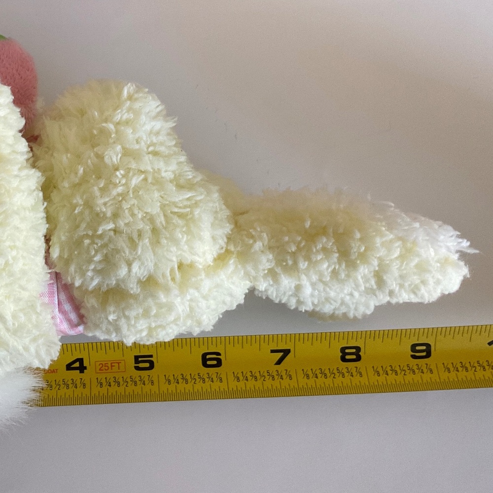 Vintage Easter Plush Bunny Pair Pastel Spring Decor Stuffed Rabbits - Picture 7 of 8